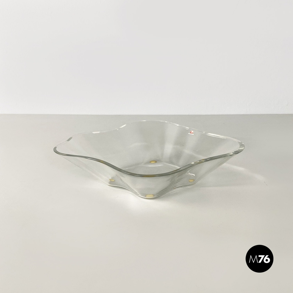 Finnish modern glass bowl centrepiece by Alvar Aalto for IIttala, 1990s