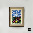 Italian modern colorful marine screen printing by Bruno Contenotte, 1982