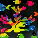 Italian modern colorful marine screen printing by Bruno Contenotte, 1982