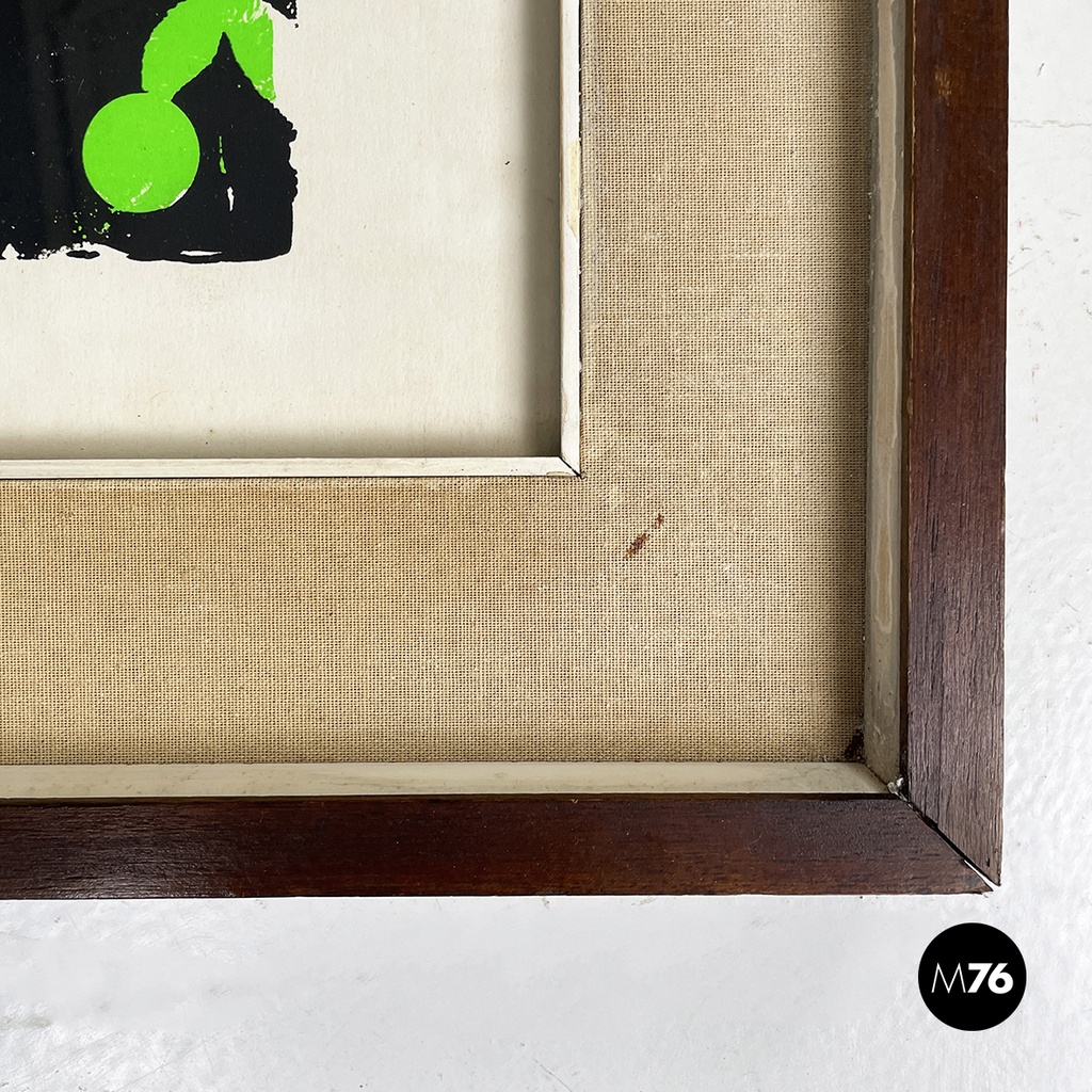 Italian modern colorful marine screen printing by Bruno Contenotte, 1982