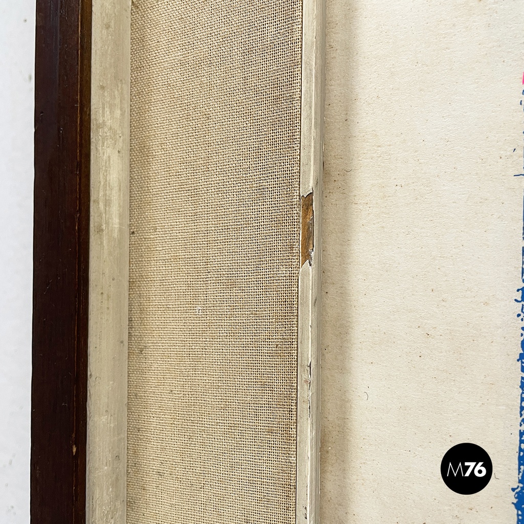 Italian modern colorful marine screen printing by Bruno Contenotte, 1982