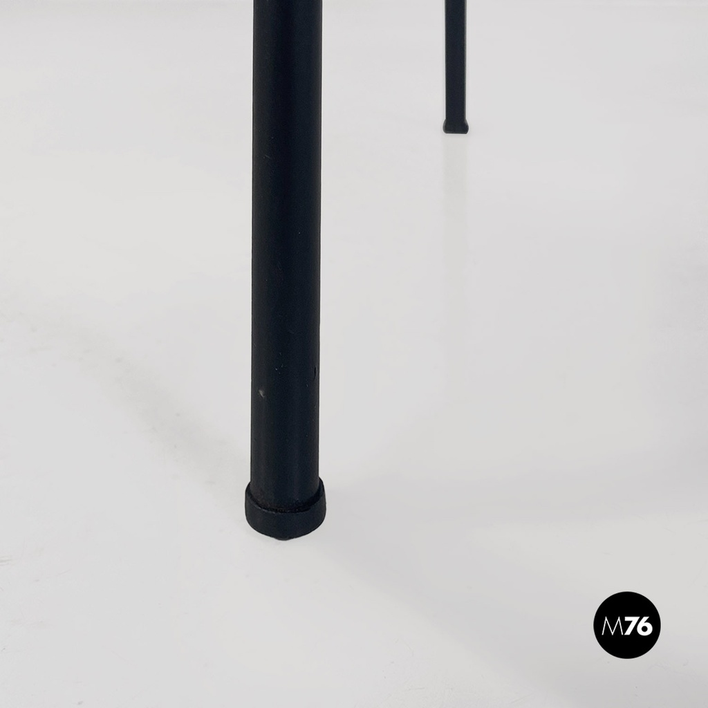 Italian mid century modern red black laminate metal wood double-shelf tables 1960