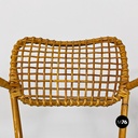 Italian mid-century modern outdoor rattan chairs with armrests, 1960s