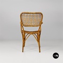 Italian mid-century modern outdoor rattan chairs with armrests, 1960s