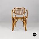 Italian mid-century modern outdoor rattan chairs with armrests, 1960s