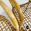 Italian mid-century modern outdoor rattan chairs with armrests, 1960s