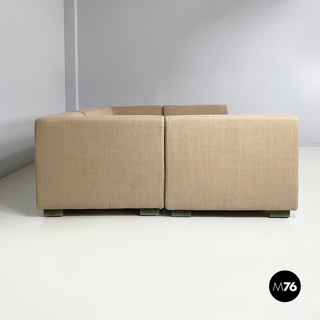 Italian modern Beige fabric Modular sofa by Willy Rizzo for Sabot, 1970s