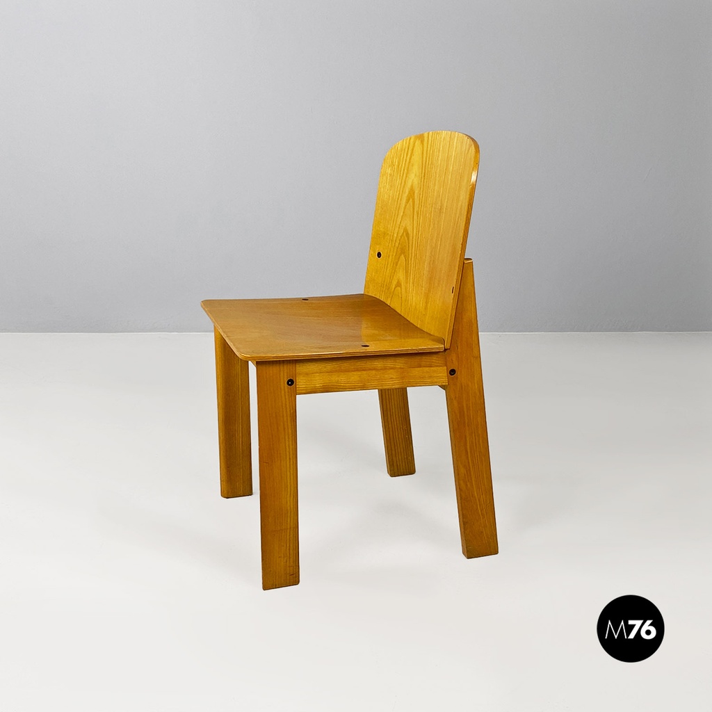 Sedie in legno chiaro, 1980 ca.