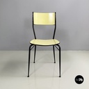 Italian mid-century modern Chair in light yellow laminate and black metal, 1960s