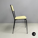 Italian mid-century modern Chair in light yellow laminate and black metal, 1960s