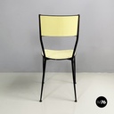 Italian mid-century modern Chair in light yellow laminate and black metal, 1960s