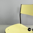 Italian mid-century modern Chair in light yellow laminate and black metal, 1960s