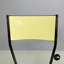 Italian mid-century modern Chair in light yellow laminate and black metal, 1960s