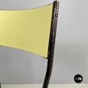 Italian mid-century modern Chair in light yellow laminate and black metal, 1960s