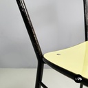 Italian mid-century modern Chair in light yellow laminate and black metal, 1960s