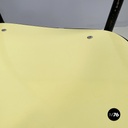 Italian mid-century modern Chair in light yellow laminate and black metal, 1960s