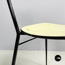 Italian mid-century modern Chair in light yellow laminate and black metal, 1960s