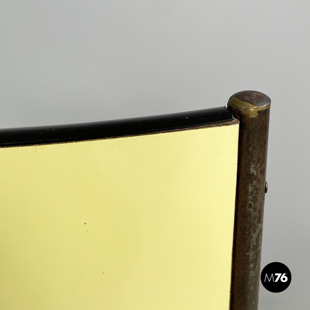 Italian mid-century modern Chair in light yellow laminate and black metal, 1960s