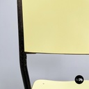 Italian mid-century modern Chair in light yellow laminate and black metal, 1960s
