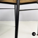 Italian mid-century modern Chair in light yellow laminate and black metal, 1960s