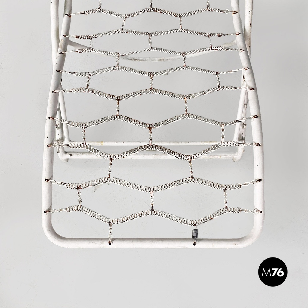 Sedia a sdraio in ferro bianco, 1960 ca.