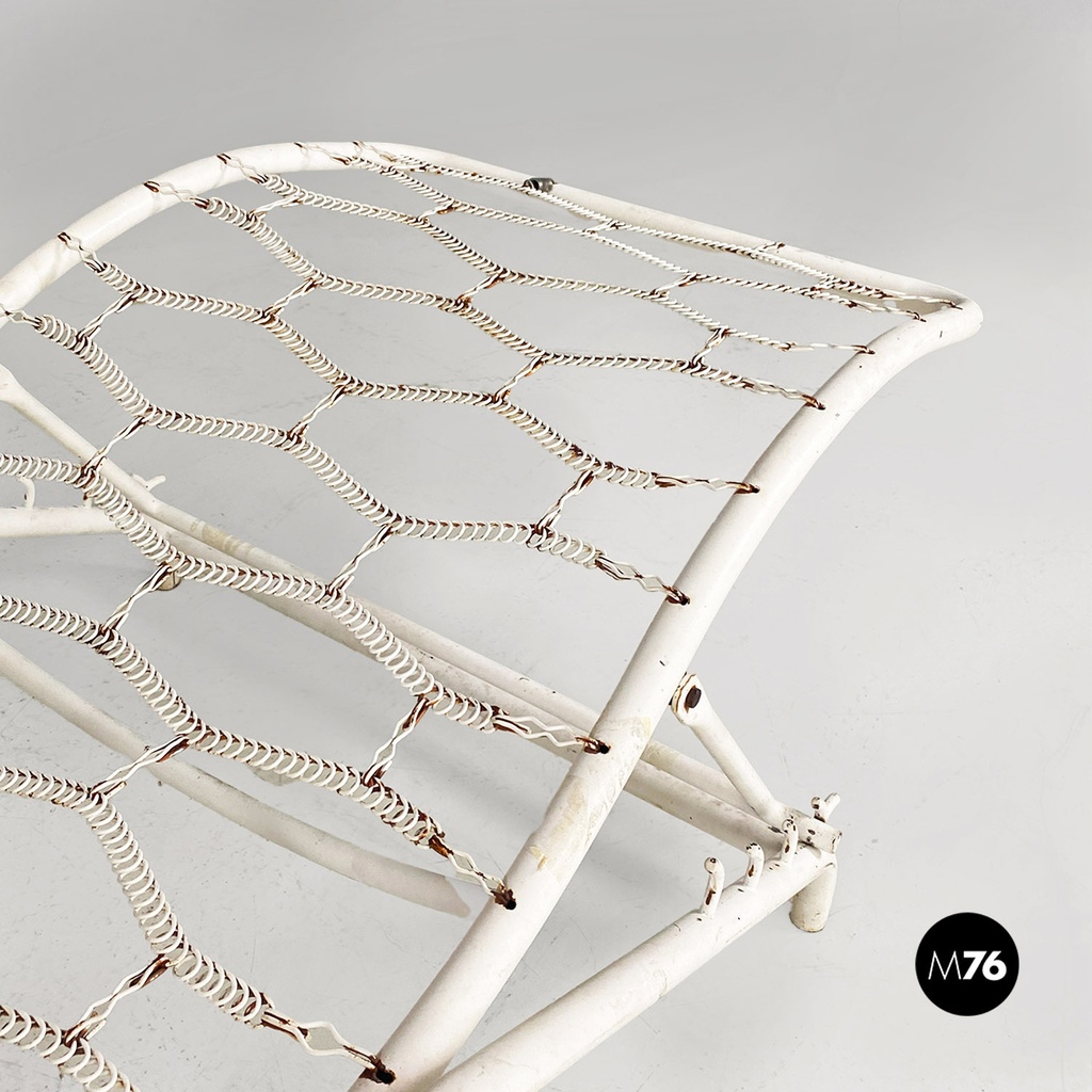 Sedia a sdraio in ferro bianco, 1960 ca.