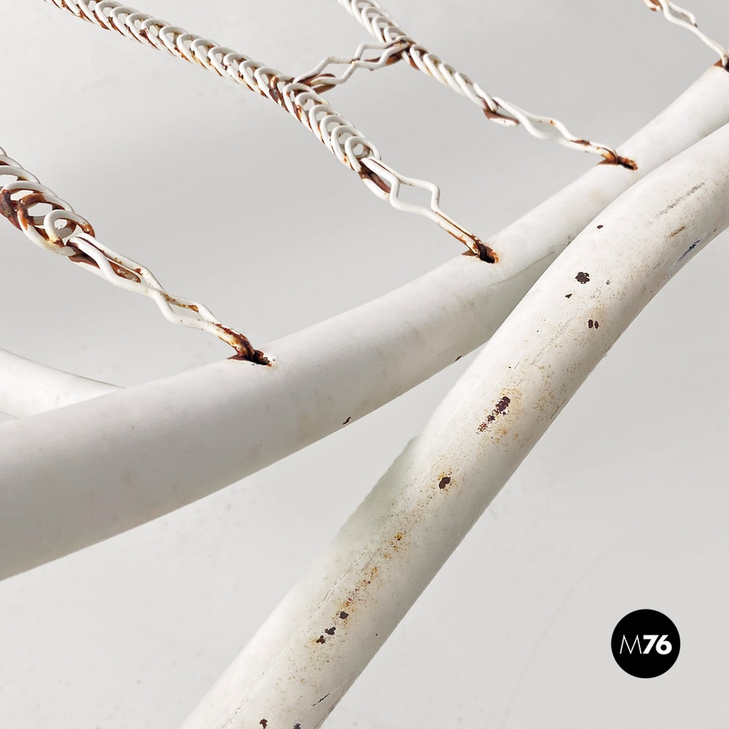 Sedia a sdraio in ferro bianco, 1960 ca.