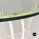 Tavolo da giardino in ferro bianco e vetro, 1960 ca.