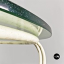 Tavolo da giardino in ferro bianco e vetro, 1960 ca.