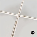 Tavolo da giardino in ferro bianco e vetro, 1960 ca.