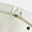 Tavolo da giardino in ferro bianco e vetro, 1960 ca.