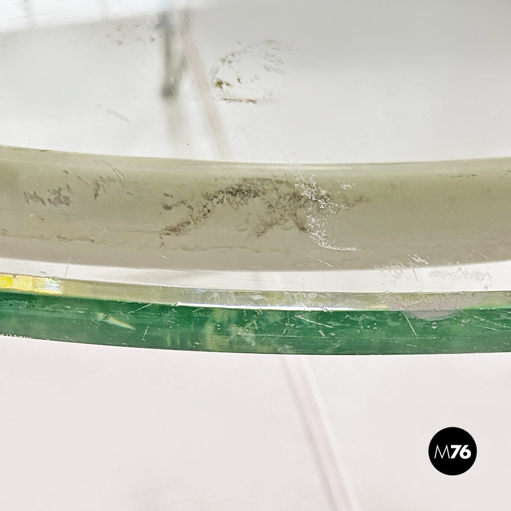 Tavolo da giardino in ferro bianco e vetro, 1960 ca.