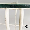 Tavolo da giardino in ferro bianco e vetro, 1960 ca.