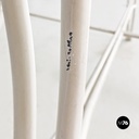 Tavolo da giardino in ferro bianco e vetro, 1960 ca.