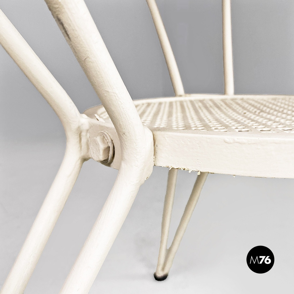 Tavolo da giardino in ferro bianco, 1960 ca.