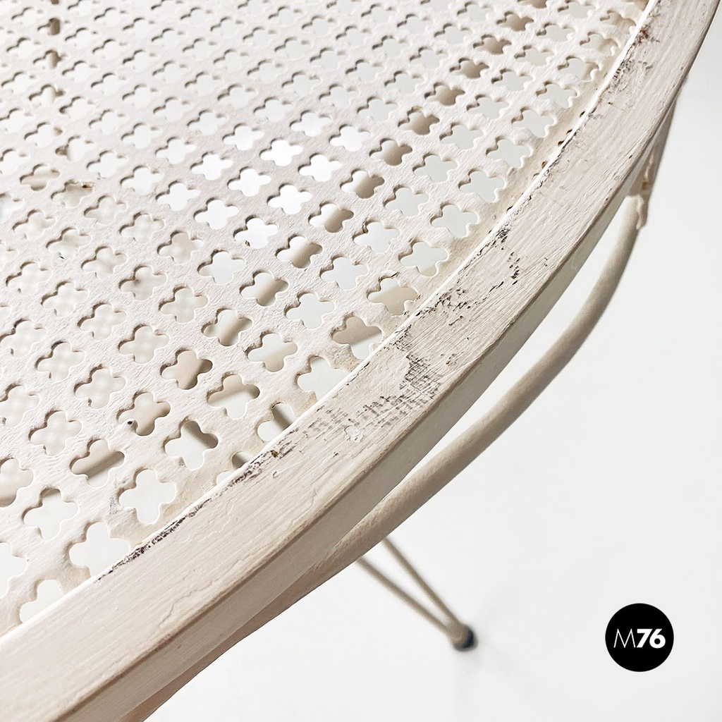 Tavolo da giardino in ferro bianco, 1960 ca.