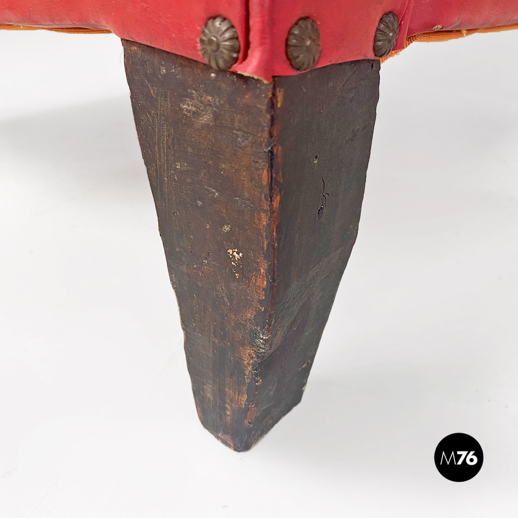 Poltrone in pelle rossa, 1940 ca.