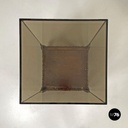 Italian modern golden wood and smoked glass coffee tables or pedestals, 1970s