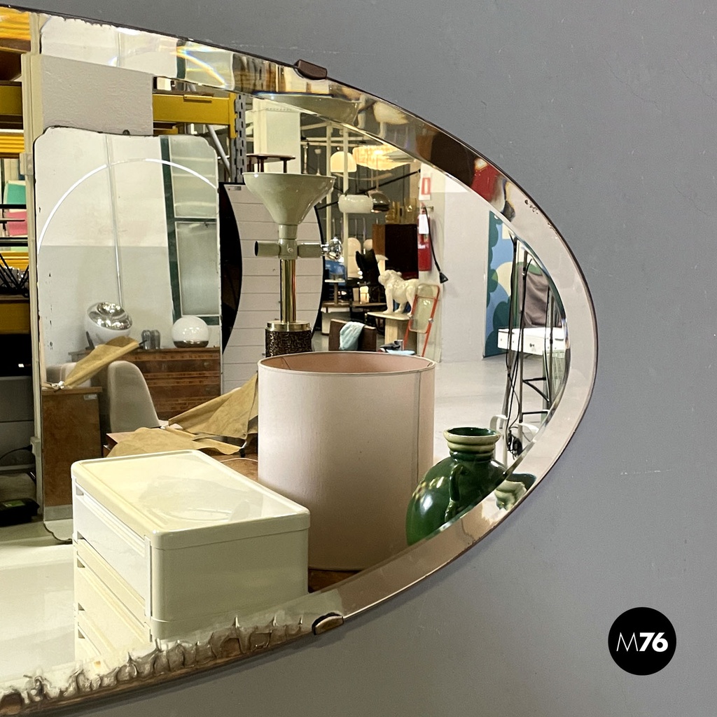 Italian mid-century modern oval wall mirror, 1950s