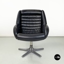 Poltrona in pelle nera di Cesare Casati per Arflex, 1960 ca.