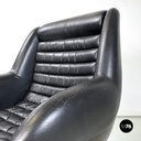 Poltrona in pelle nera di Cesare Casati per Arflex, 1960 ca.