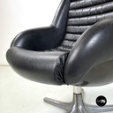 Poltrona in pelle nera di Cesare Casati per Arflex, 1960 ca.