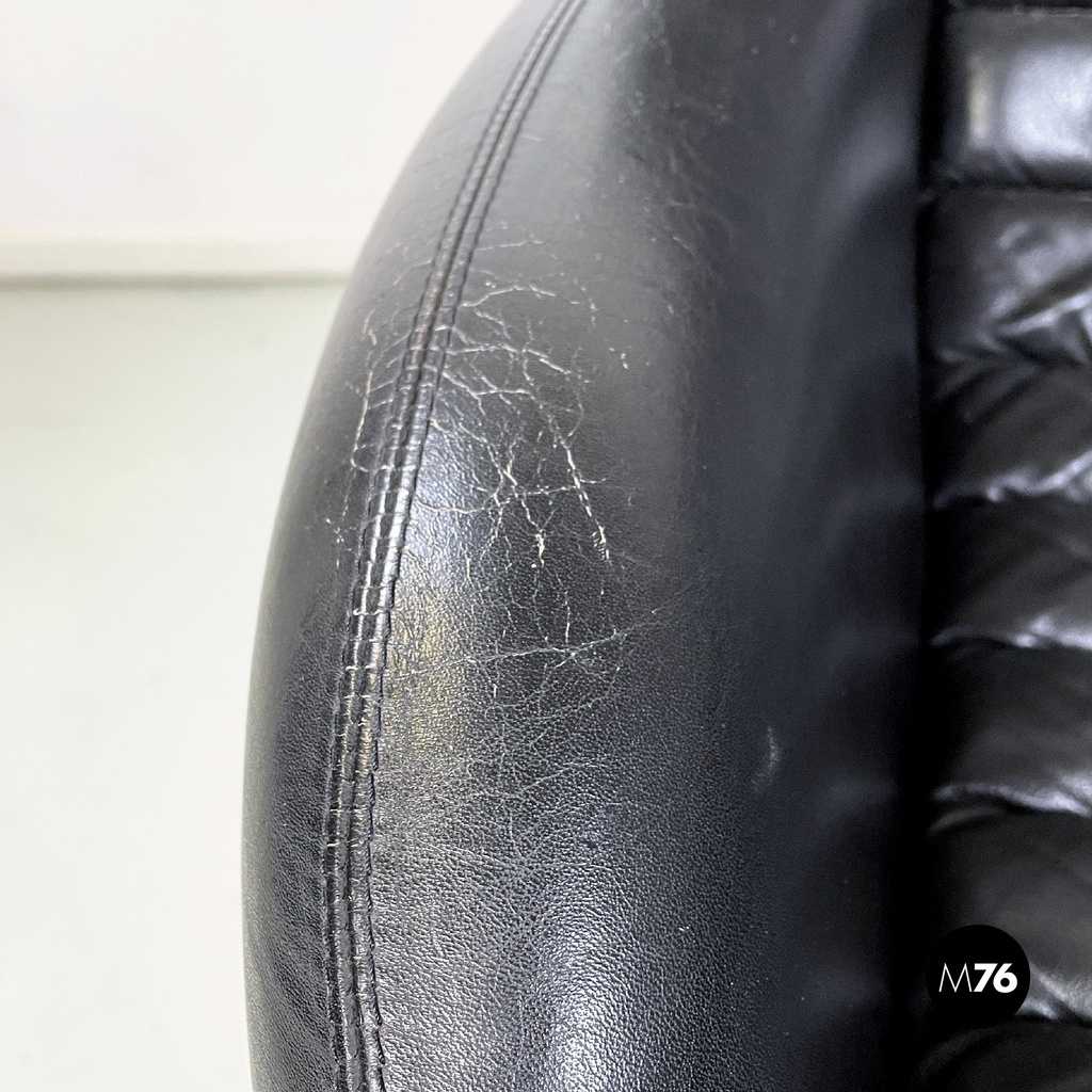 Poltrona in pelle nera di Cesare Casati per Arflex, 1960 ca.