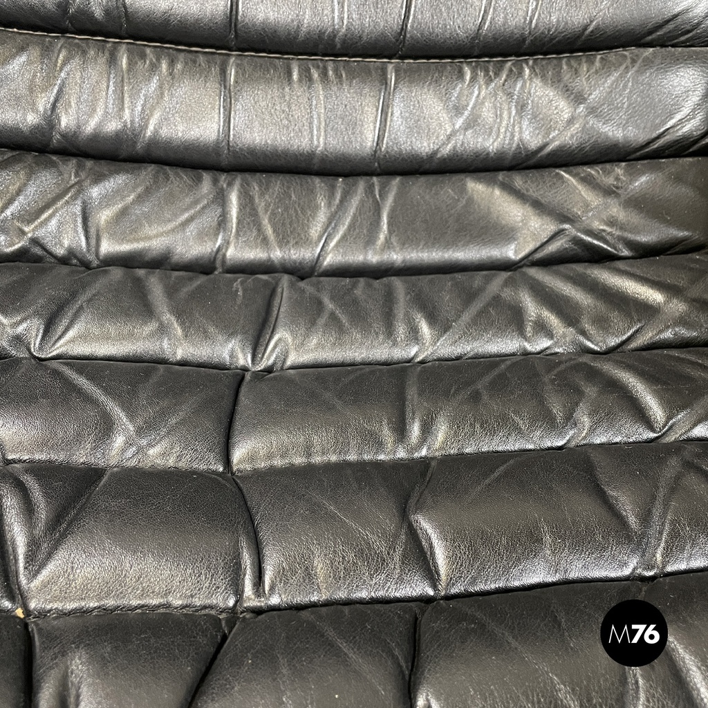 Poltrona in pelle nera di Cesare Casati per Arflex, 1960 ca.