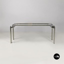 Consolle in vetro e acciaio, 1970 ca.