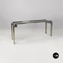 Consolle in vetro e acciaio, 1970 ca.