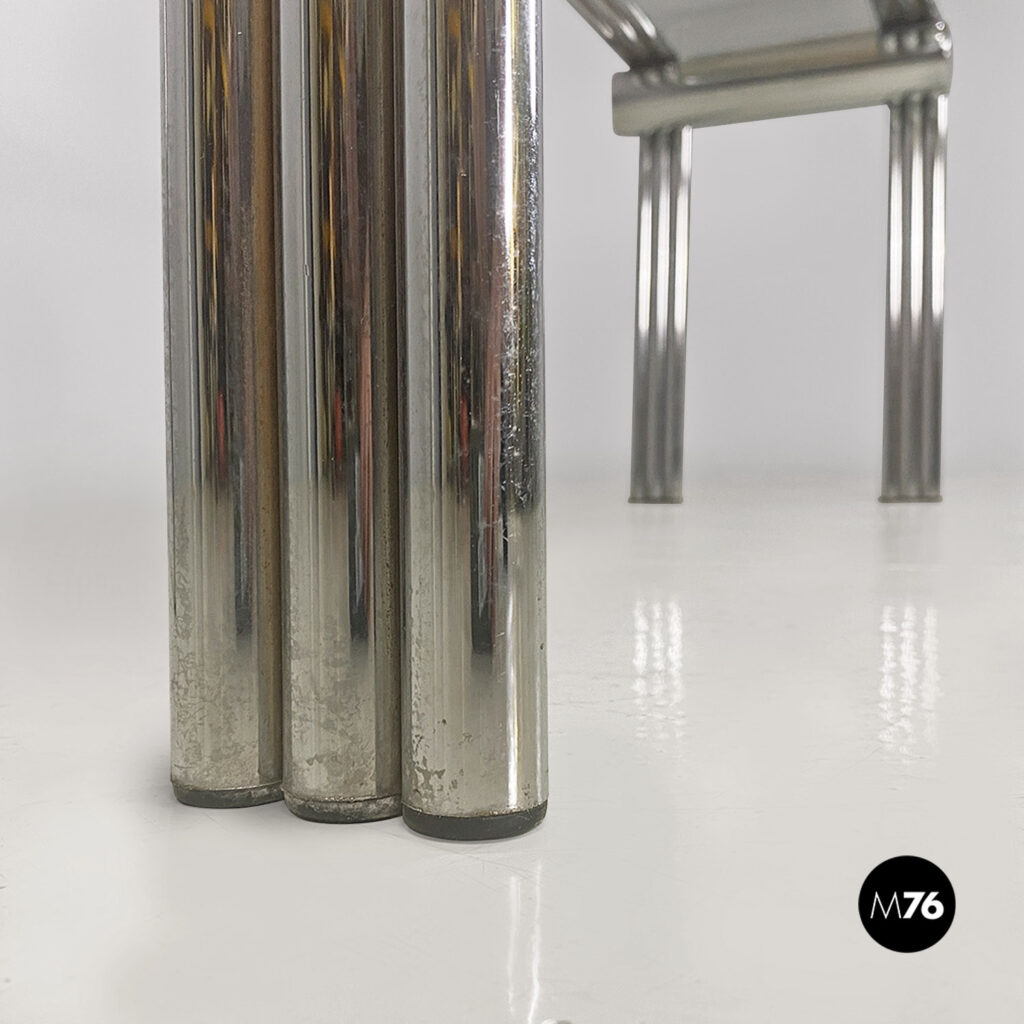 Consolle in vetro e acciaio, 1970 ca.