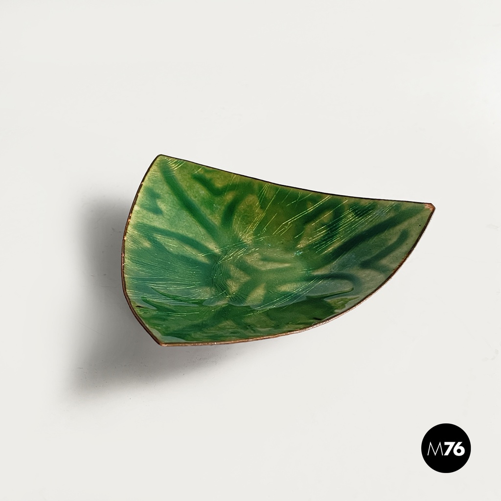 Posacenere in ceramica smaltata verde,1990 ca.