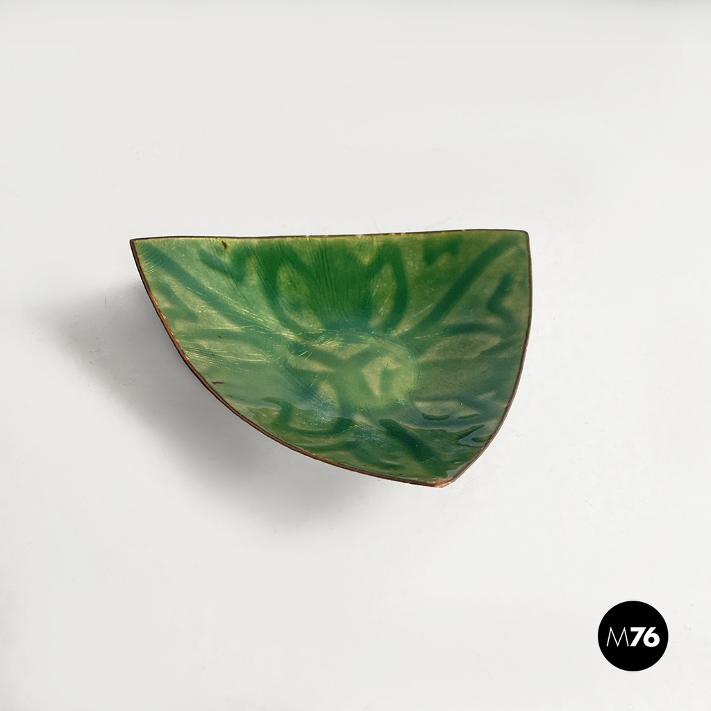 Posacenere in ceramica smaltata verde,1990 ca.