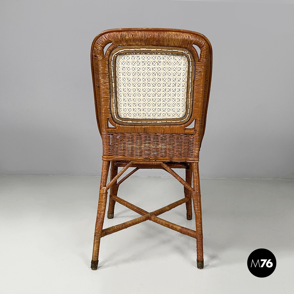 Sedia in paglia e rattan, 1960 ca.